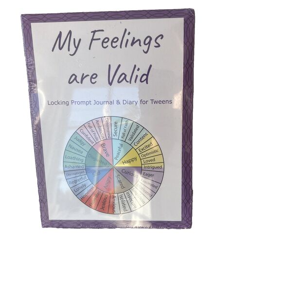 My Feelings Are Valid Journal Daily Writing Prompts Diary Lock Tweens New Sealed - Picture 2 of 5